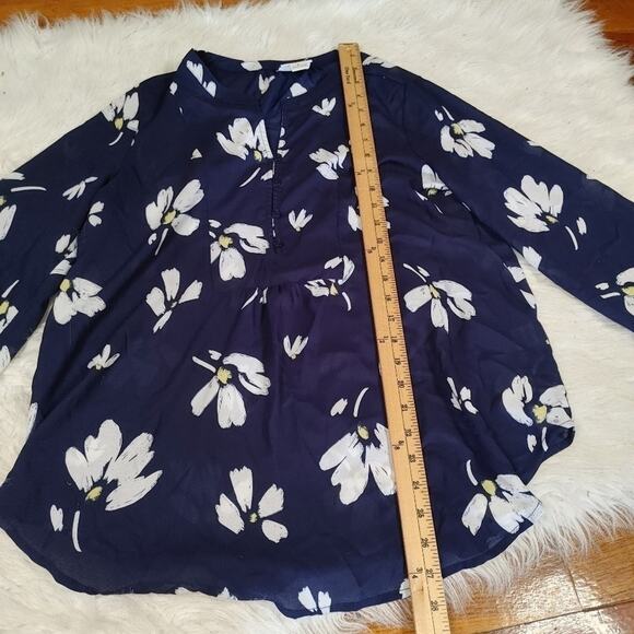 Liz Claiborne Size Medium M Rayon Blue White Polka Dot Blouse Top Sleeveless - Picture 4 of 14